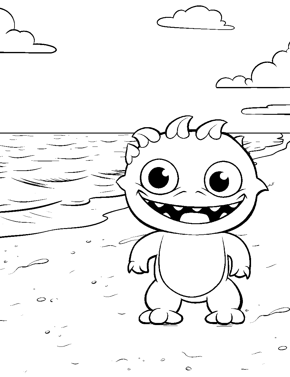 Monster coloring pages free printable sheets