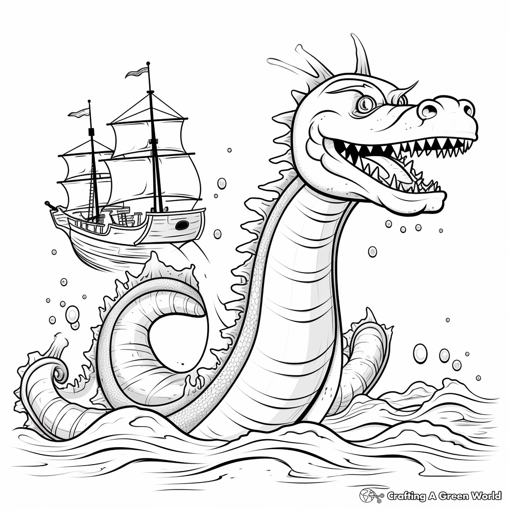 Sea monster coloring pages