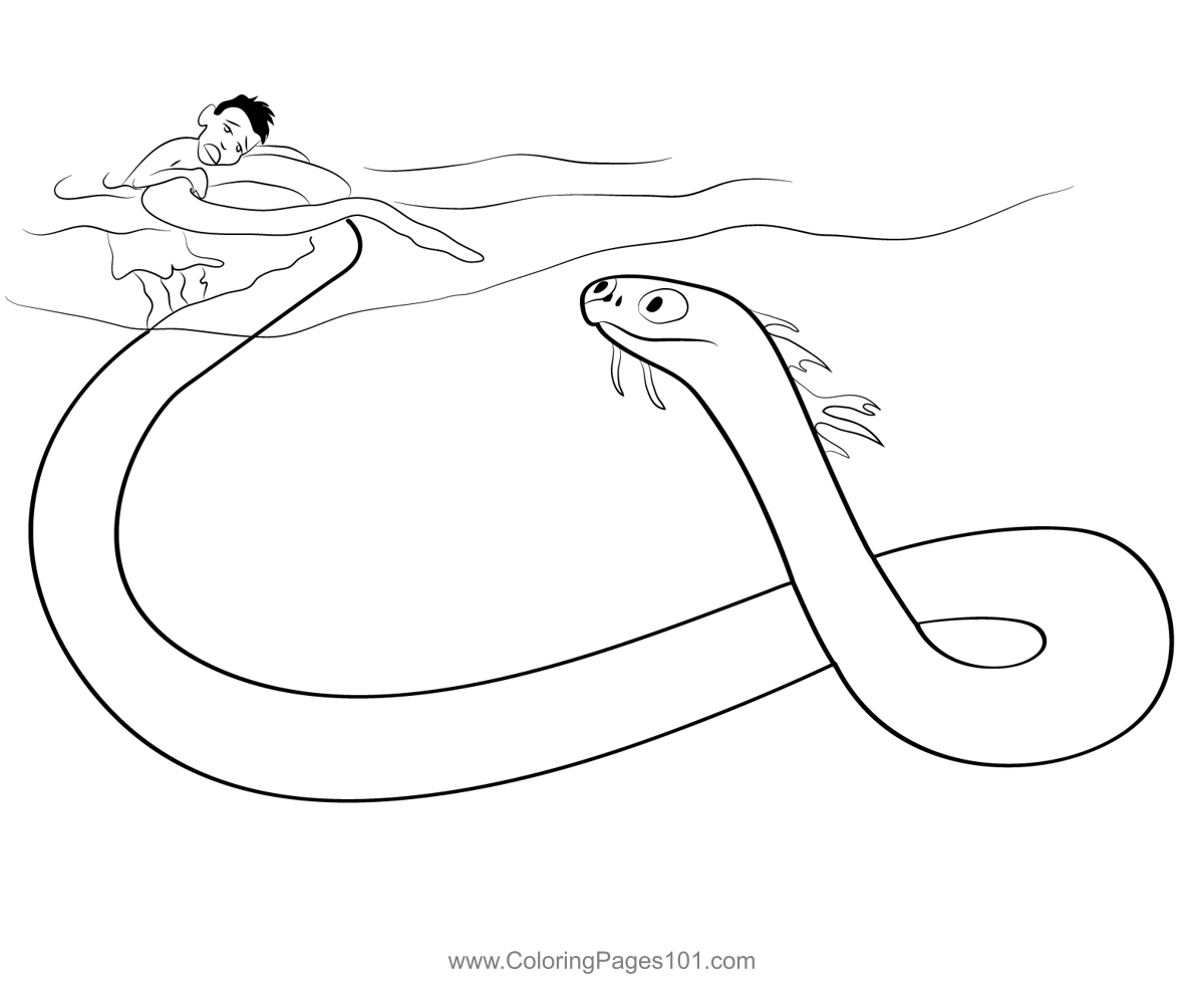 Sea monster coloring page for kids