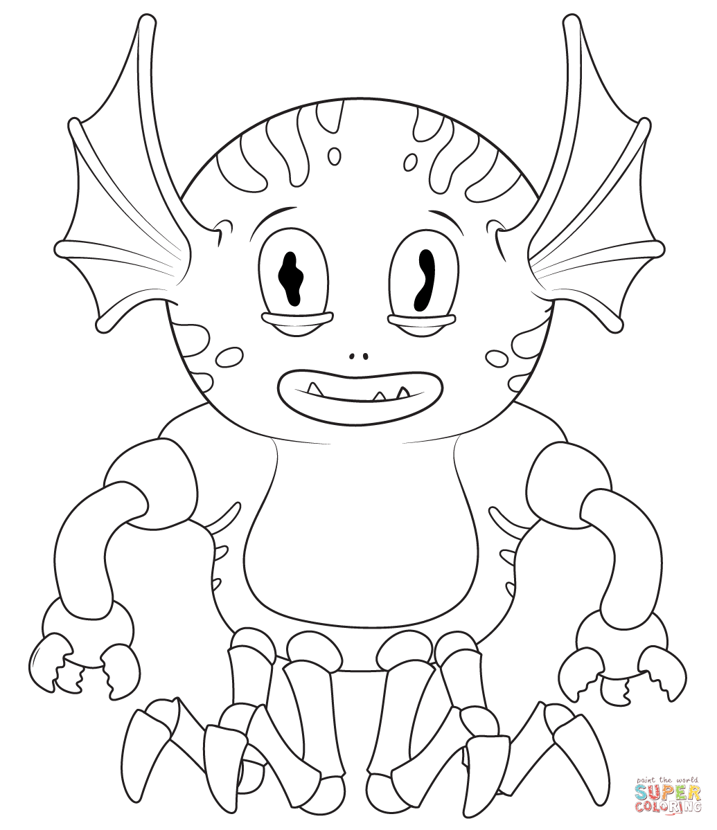 Cute sea monster coloring page free printable coloring pages