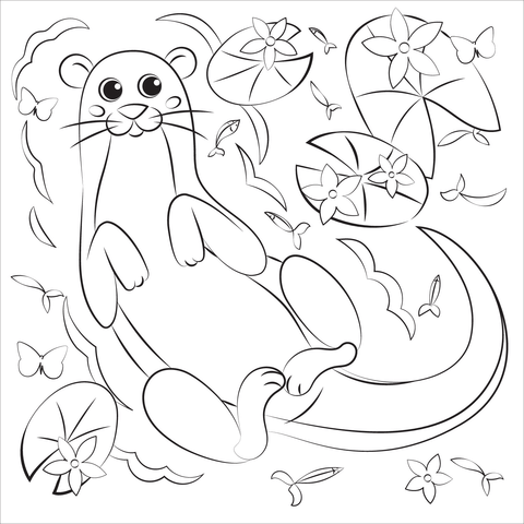 Otter coloring page free printable coloring pages