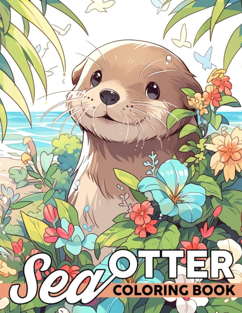 Sea otter coloring book colorful world with cute creatures coloring pages for stress relief mindfulness and creativity vinnie dorsey books