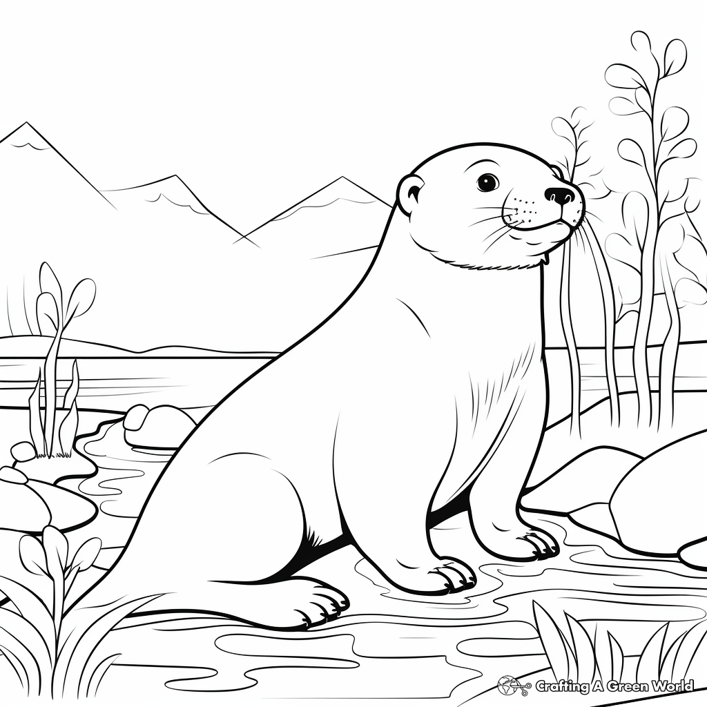 Otter coloring pages