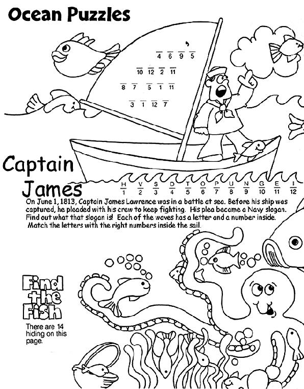 Ocean puzzles coloring page