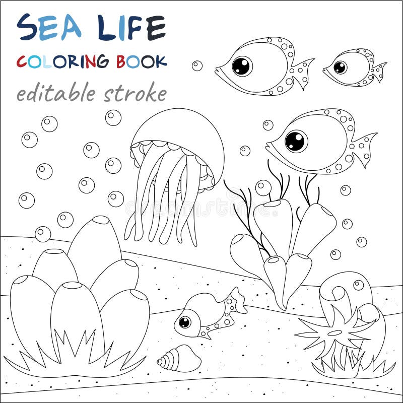 Coloring pages underwater world stock illustrations â coloring pages underwater world stock illustrations vectors clipart