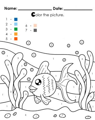 Under the sea color by numbers coloring pages sea colour color by numbers printable coloring pages