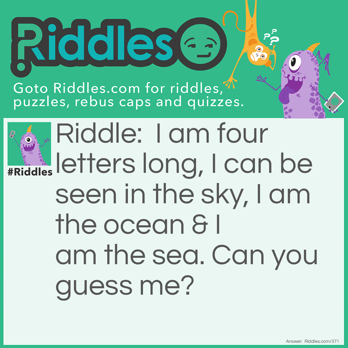 Sky and ocean riddle and answer