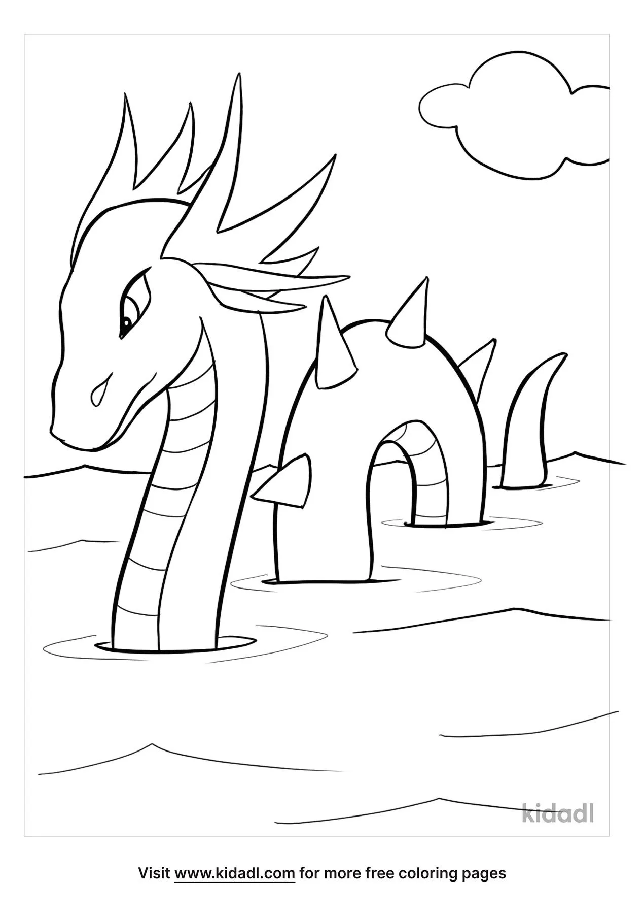 Free sea serpent coloring page coloring page printables