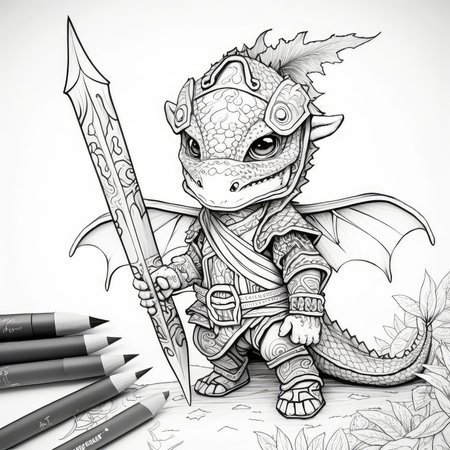 Dragon coloring page stock photos and images