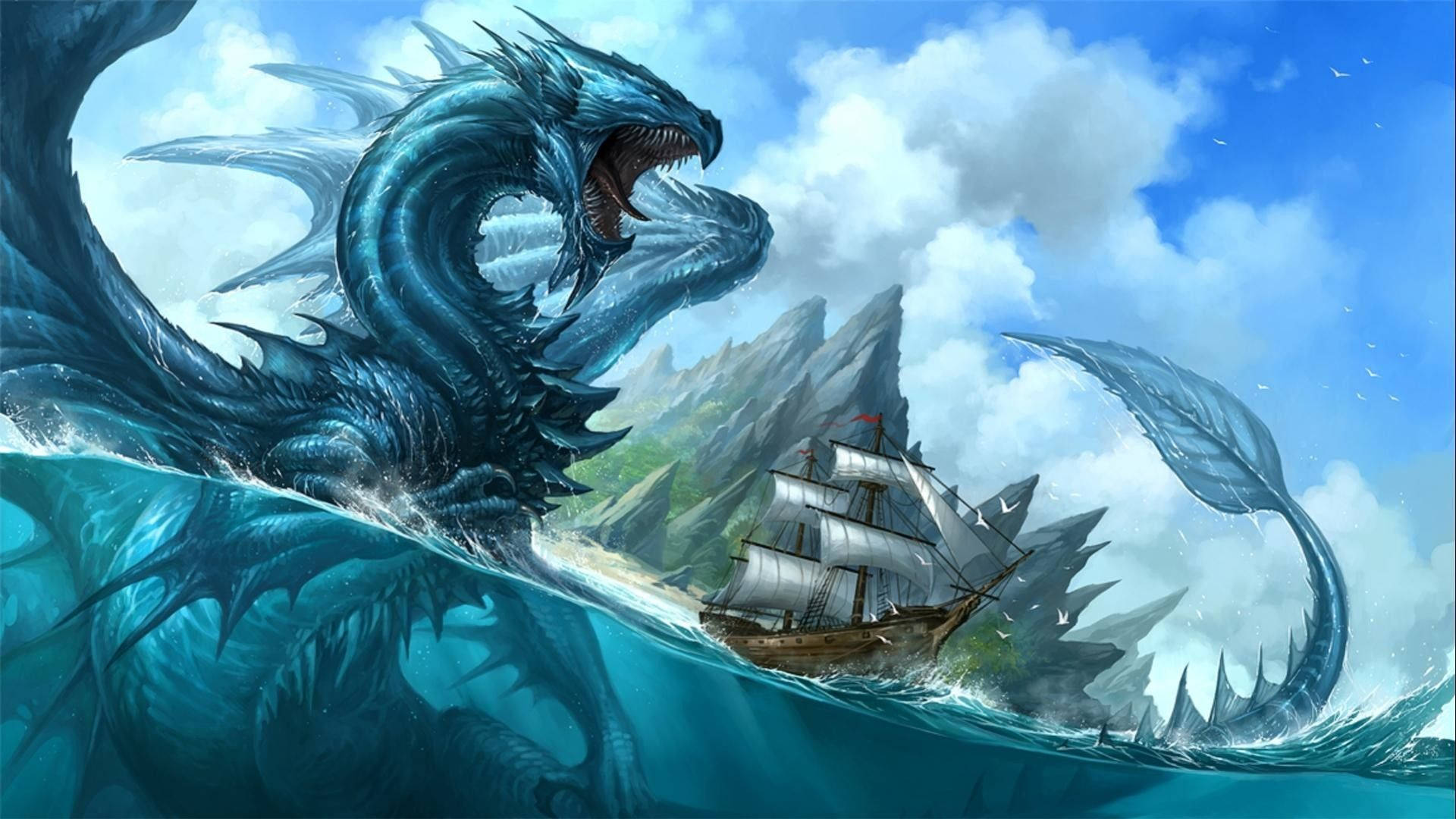 Download mythical creature sea serpent wallpaper