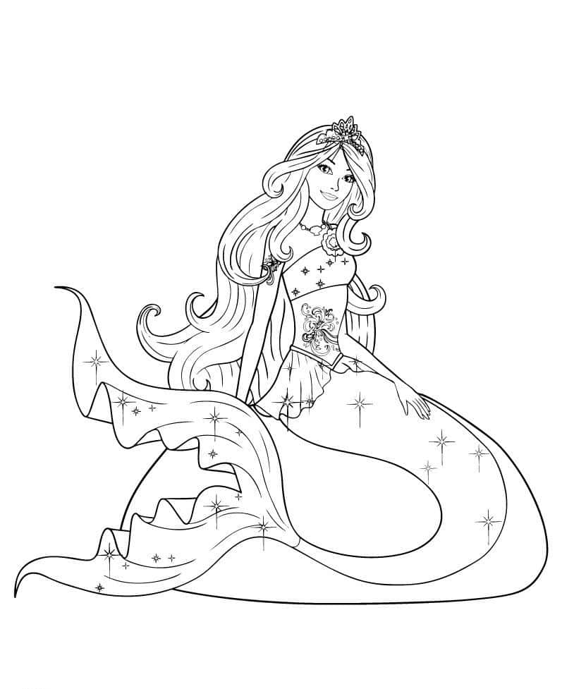 Download barbie mermaid coloring pages