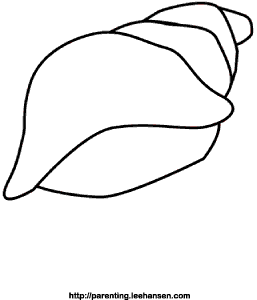 Sea shell coloring page conch shell