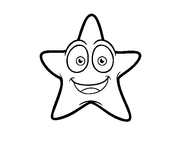 Smiling starfish coloring page