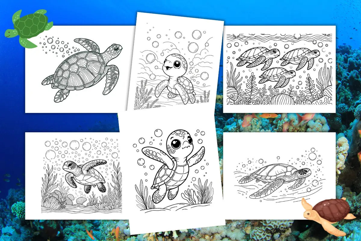 Free cute sea turtle coloring pages