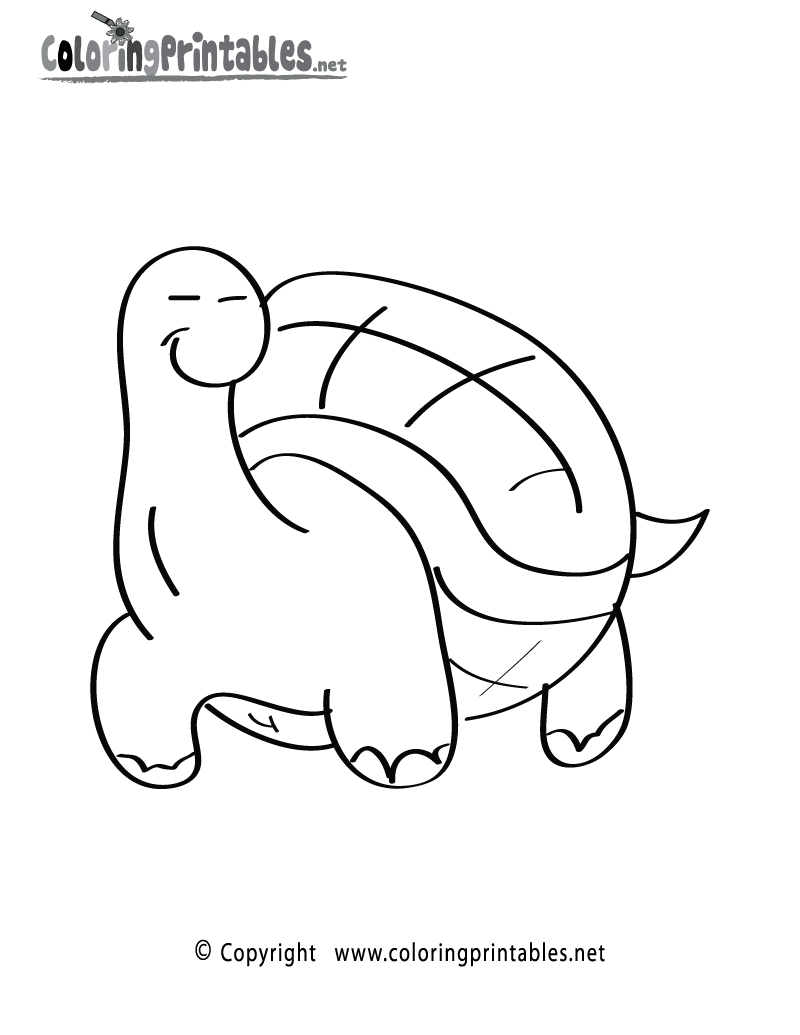 Turtle cartoon coloring page