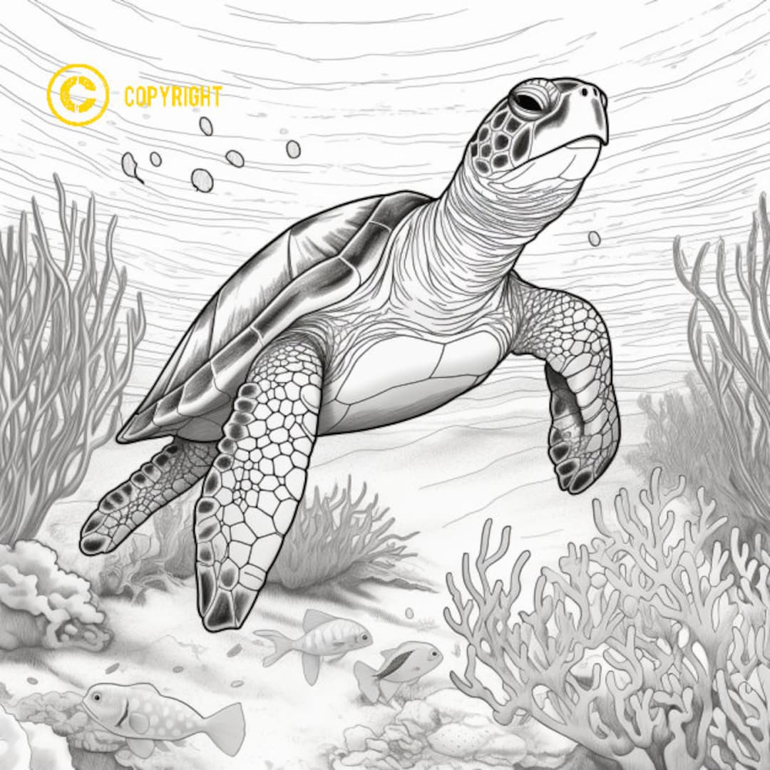 Sea turtles coloring pages realistic turtles coloring to print and color at home