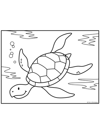 Sea turtle coloring page â tims printables