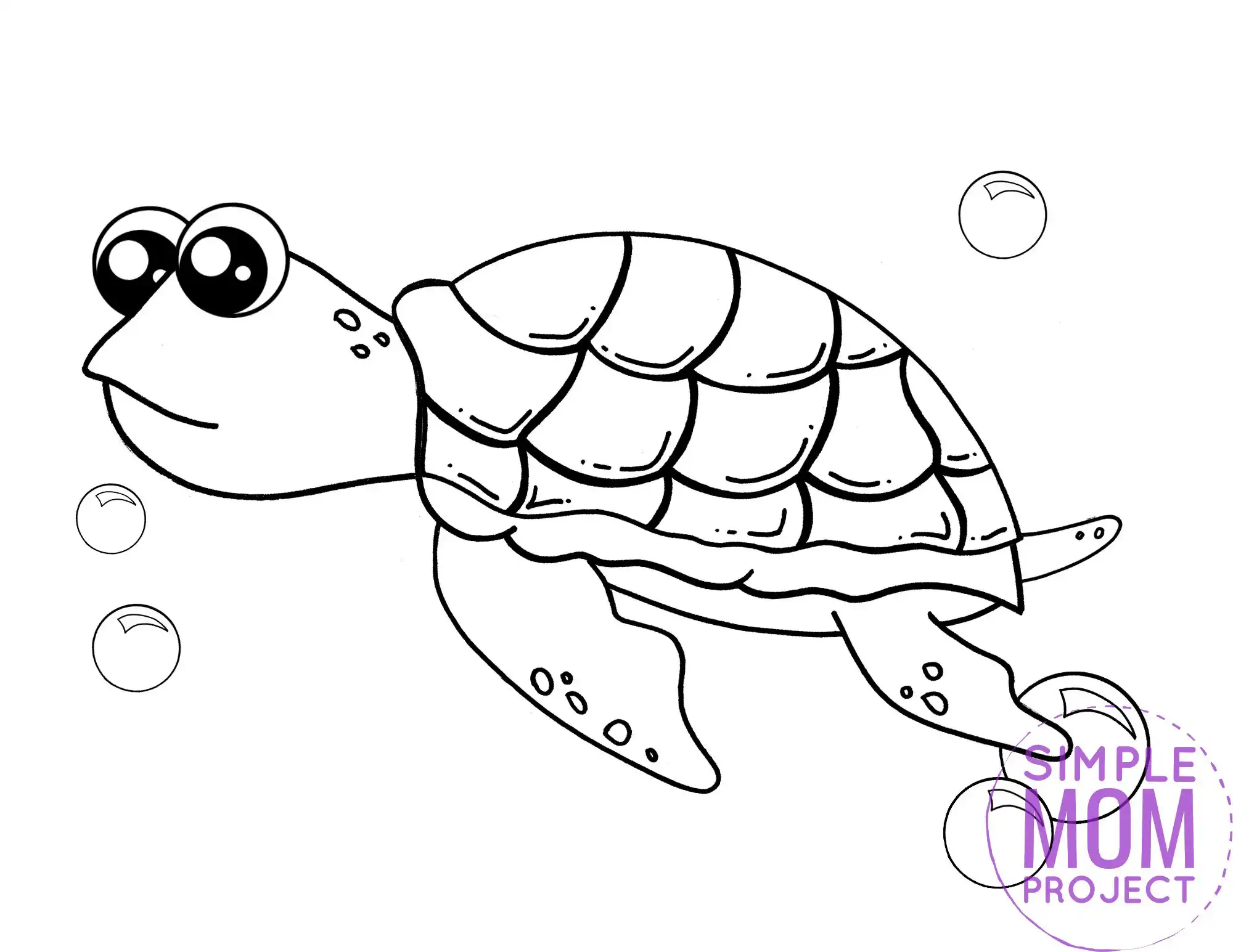 Free printable turtle coloring page â simple mom project