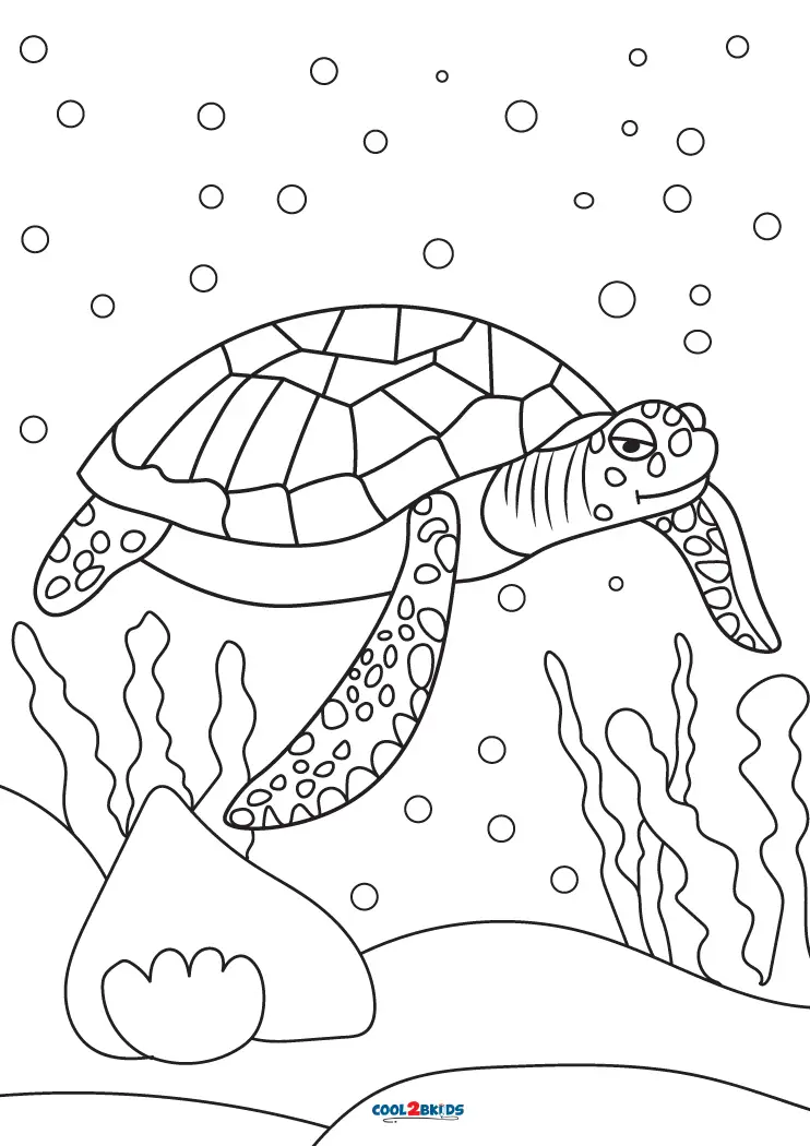 Printable sea turtle coloring pages for kids