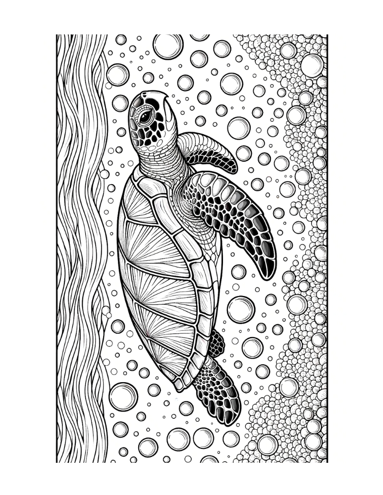 Free cute sea turtle coloring pages