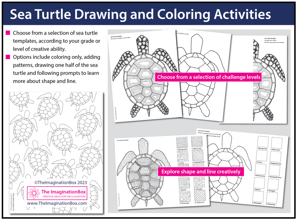 Earth day coloring pages sea turtles art activity