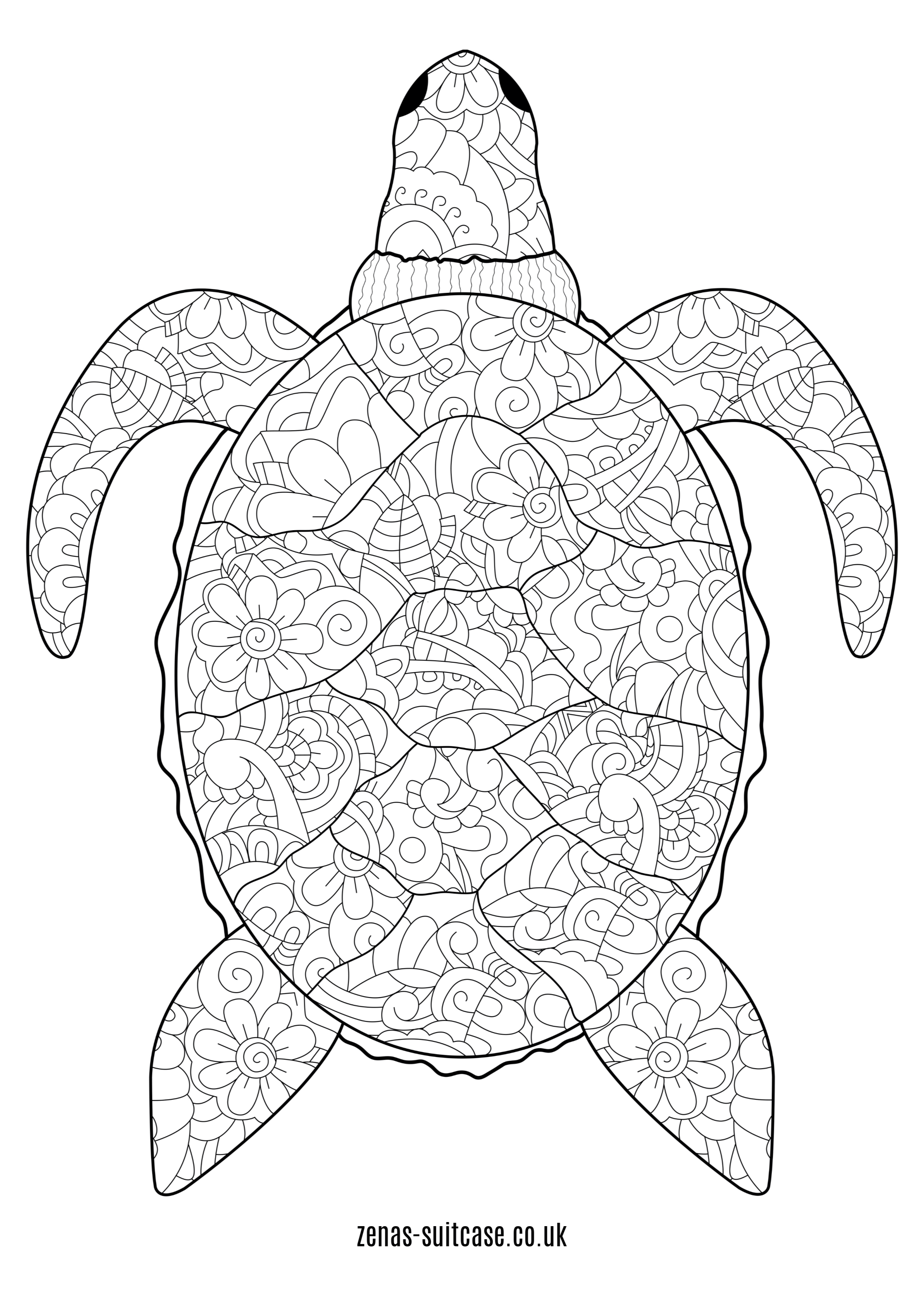 Free sea turtle louring page