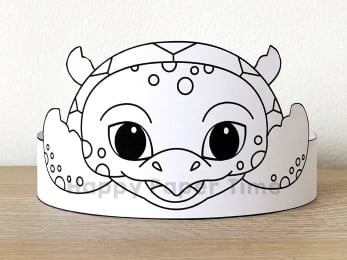 Sea turtle crown paper template printable