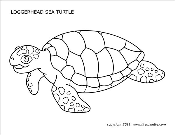 Sea turtles free printable templates coloring pages