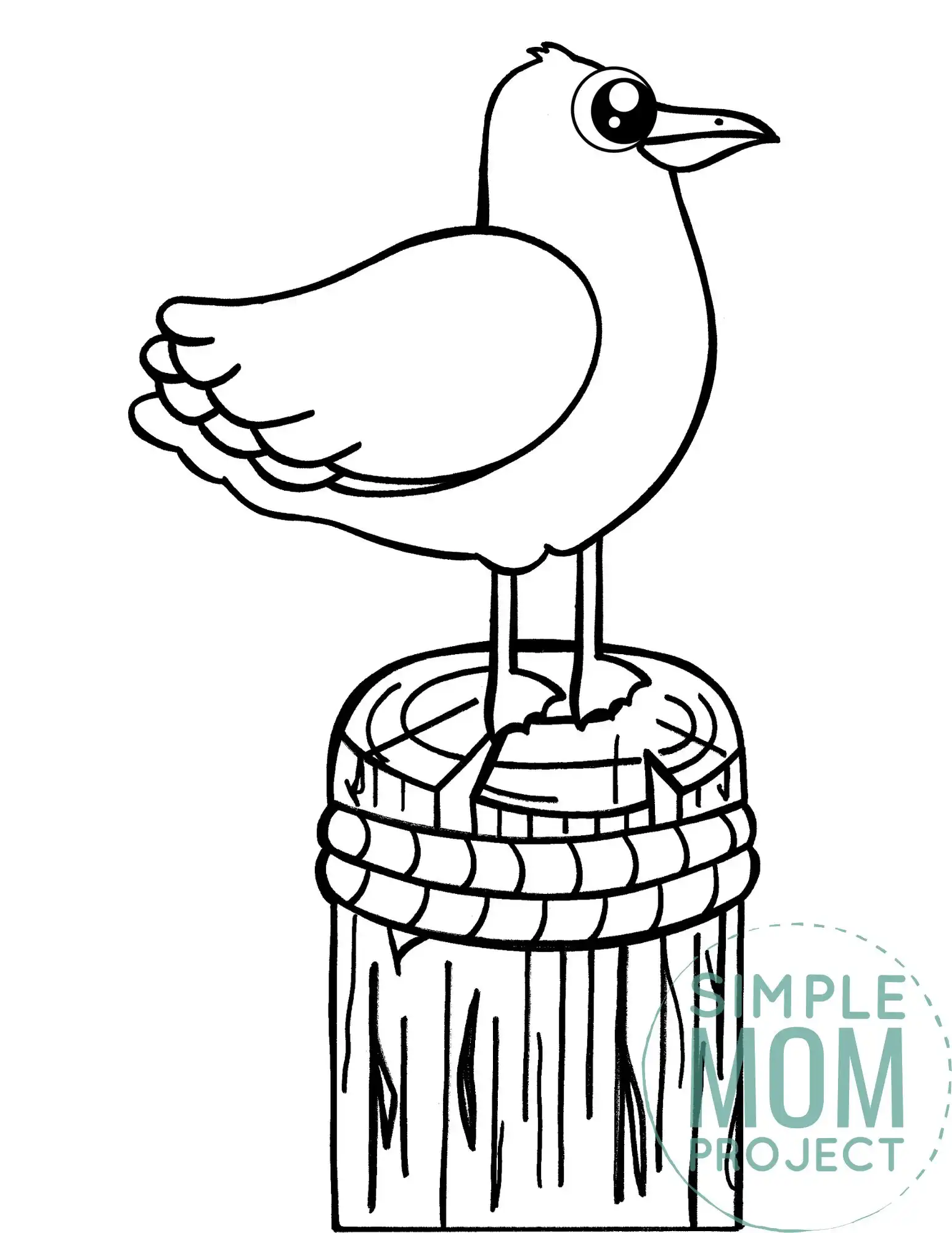 Free printable seagull coloring page â simple mom project