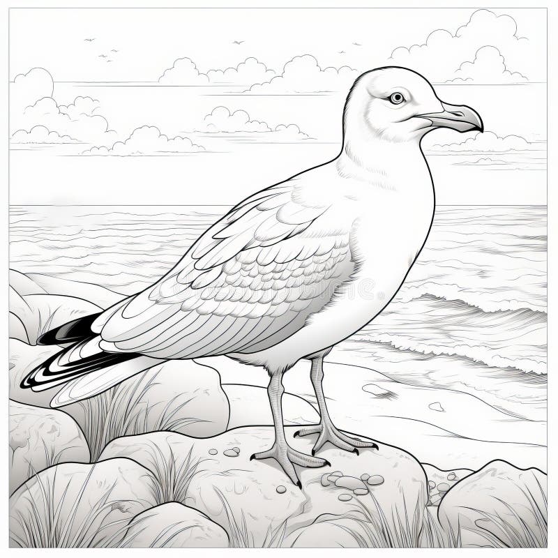 Seagull coloring stock illustrations â seagull coloring stock illustrations vectors clipart