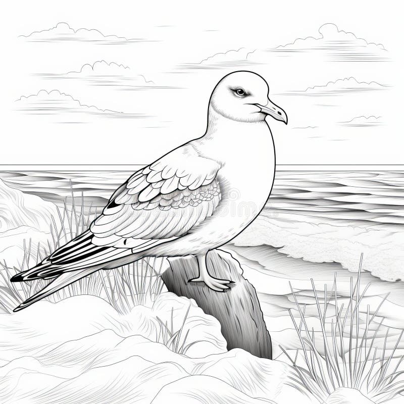 Seagull coloring stock illustrations â seagull coloring stock illustrations vectors clipart