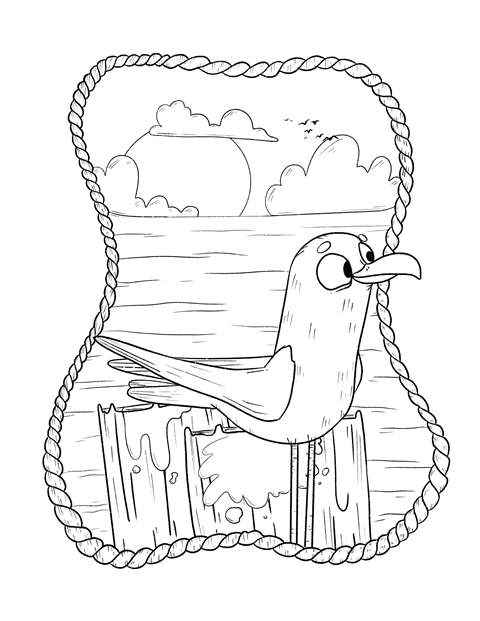 Seagull coloring page