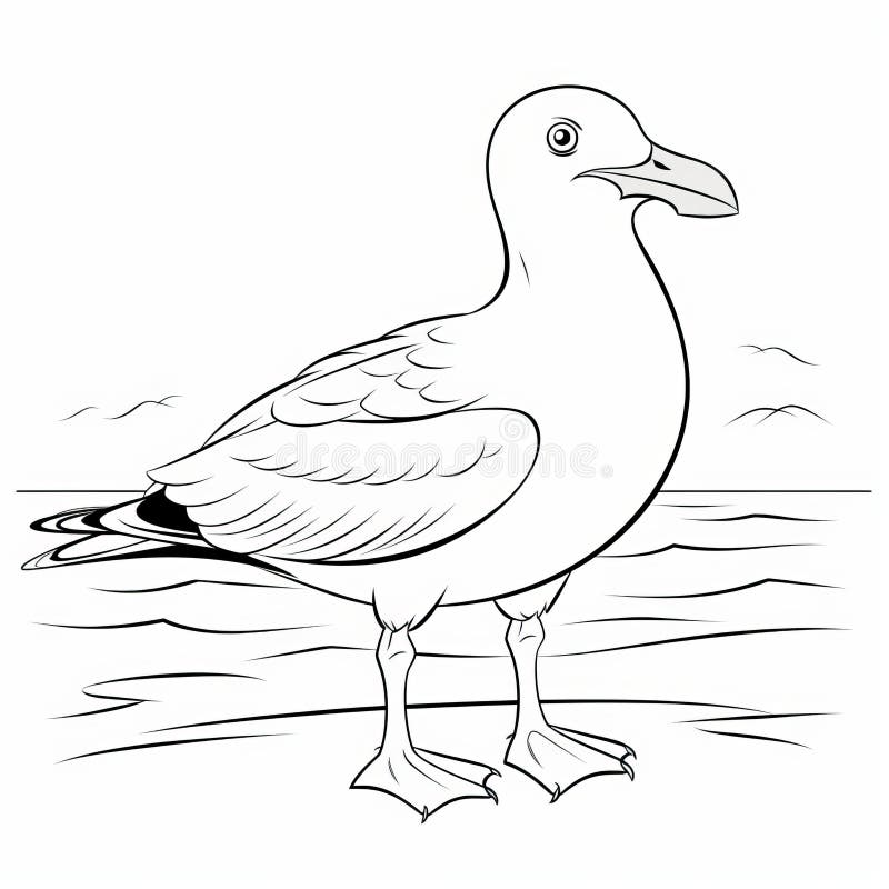 Seagull coloring stock illustrations â seagull coloring stock illustrations vectors clipart