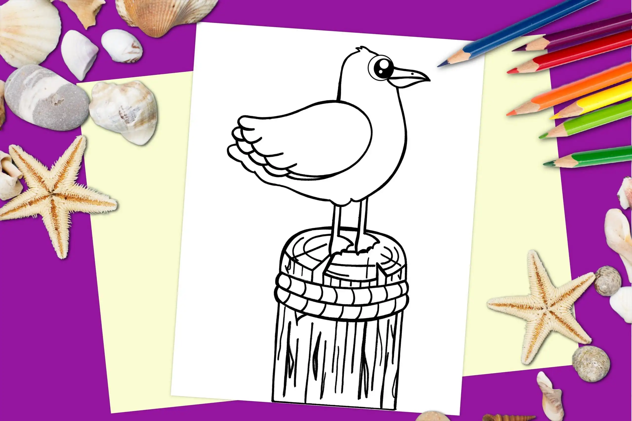 Free printable seagull coloring page â simple mom project