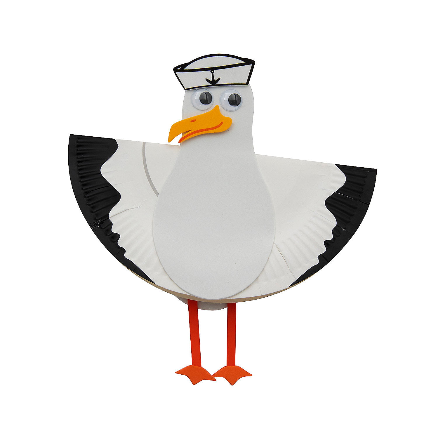 Paper plate seagull craft kit