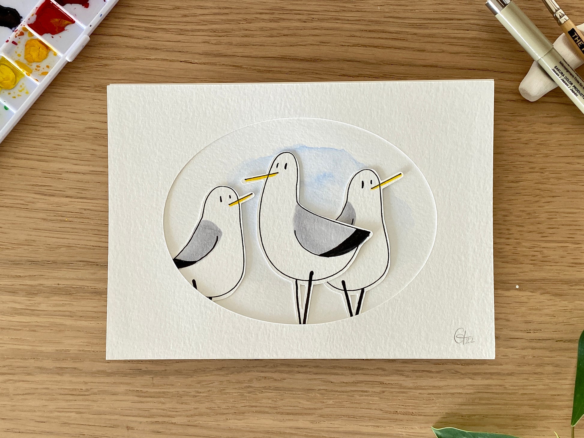 Little seagulls original artwork â