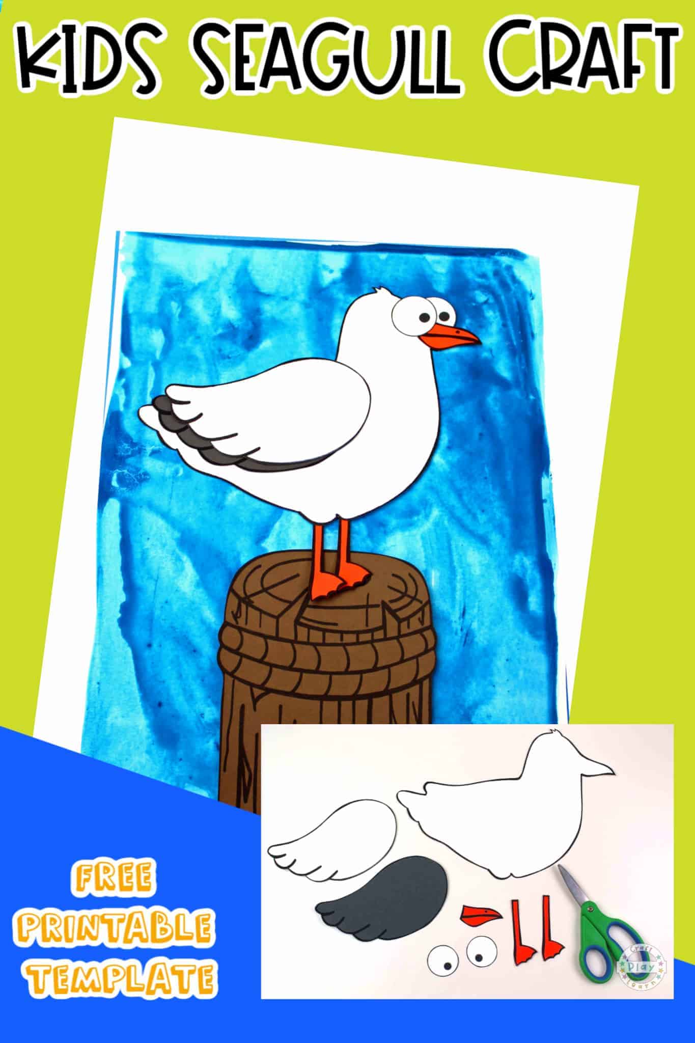 Kids seagull art and craft project