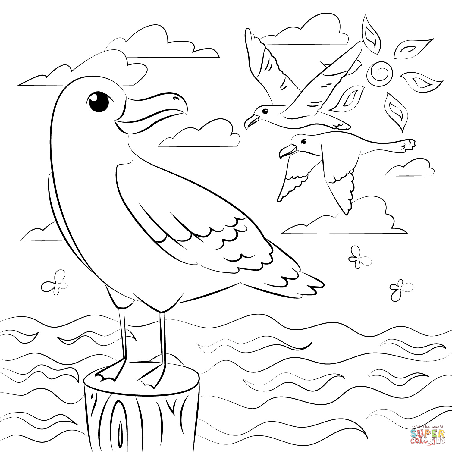 Seagull coloring page free printable coloring pages