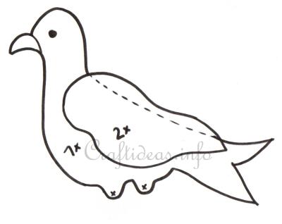 Template for a wooden seagull