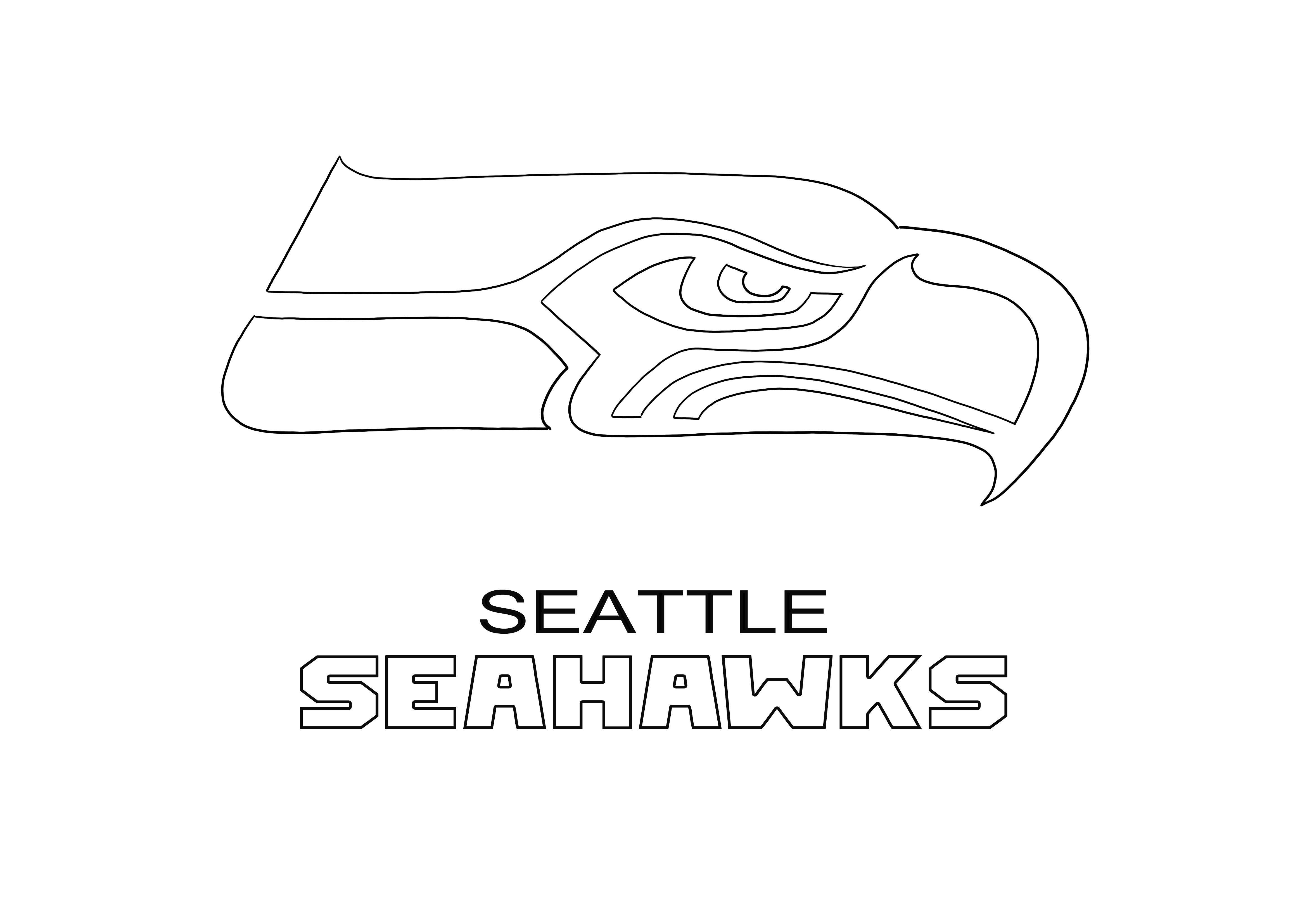 Seattle seahawks logo free printing and easy coloring for children of all ages