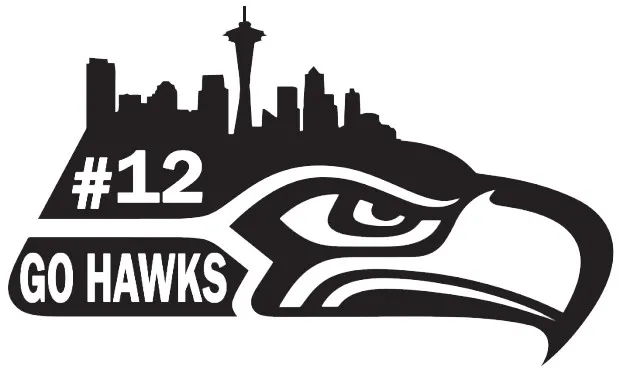 Seattle seahawks window sticker vinyl decal any size any color