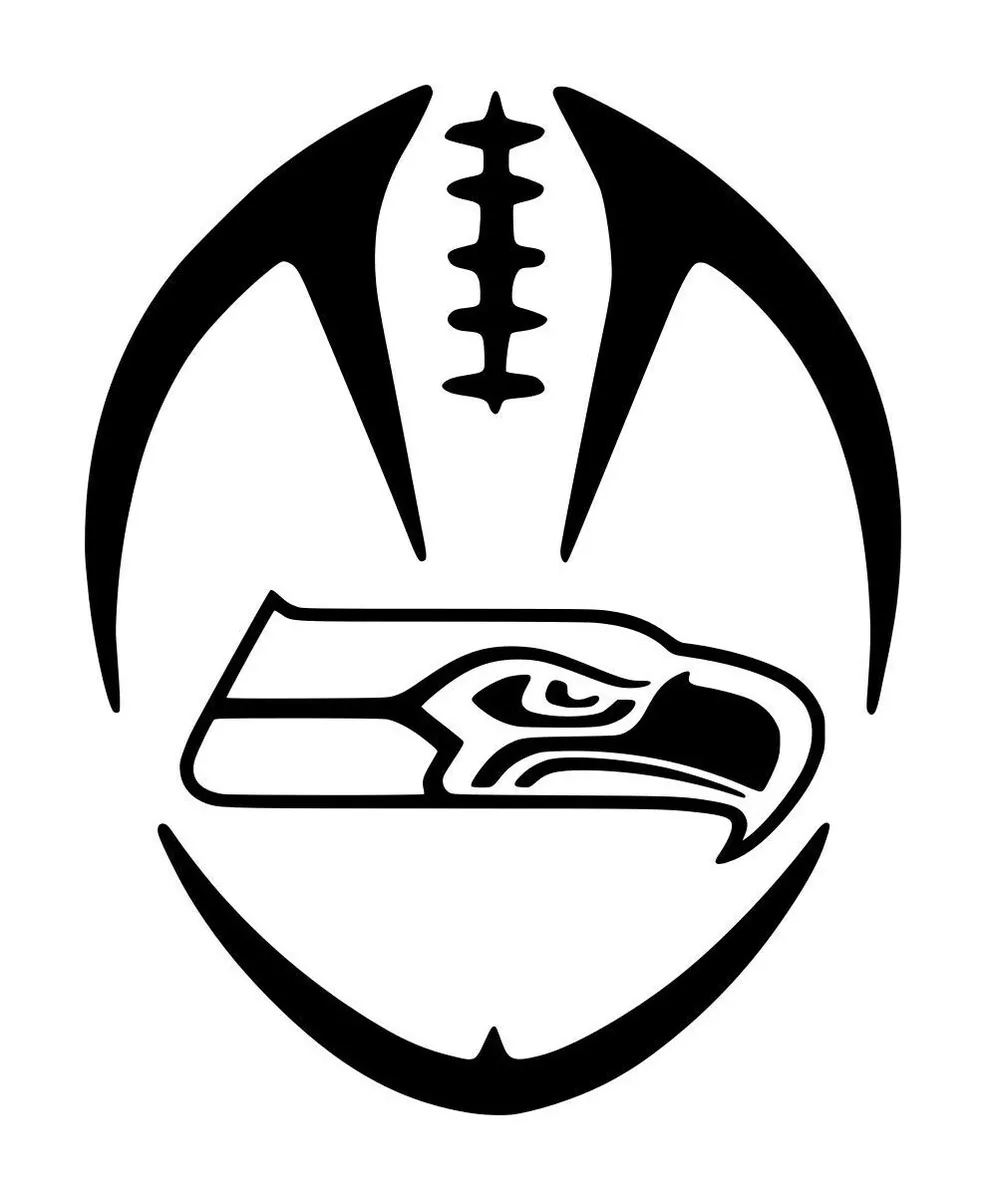 Seattle seahawks logo football decal x choose style color