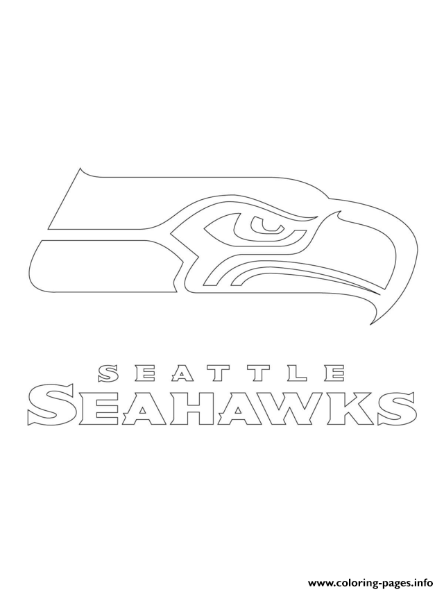 Seattle seahawks logo football sport coloring page printable