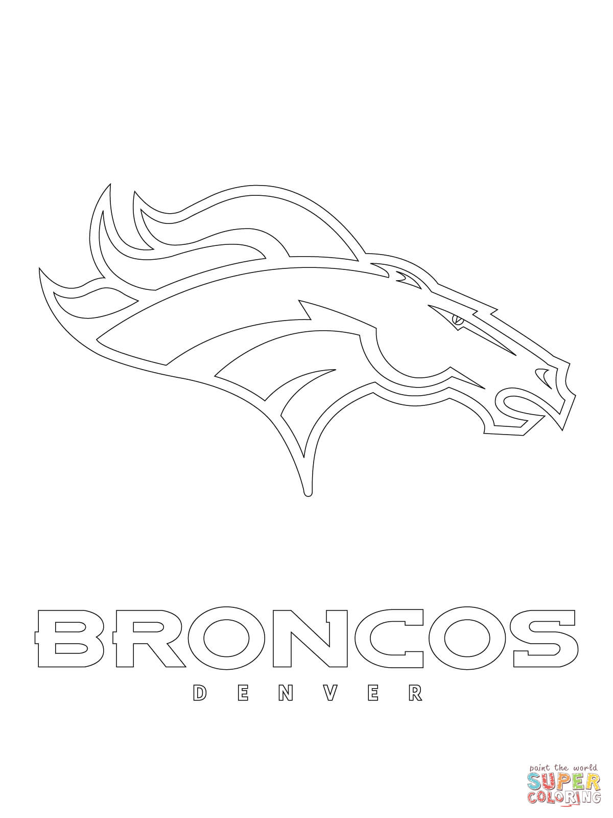 Denver broncos logo coloring page free printable coloring pages