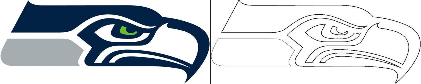 Seattle seahawks logo with a sample coloring page