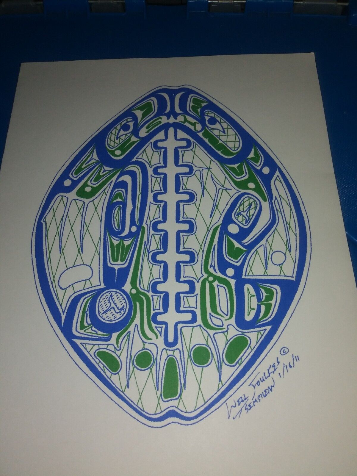 Native american seattle seahawks logo x glossy color printcopy