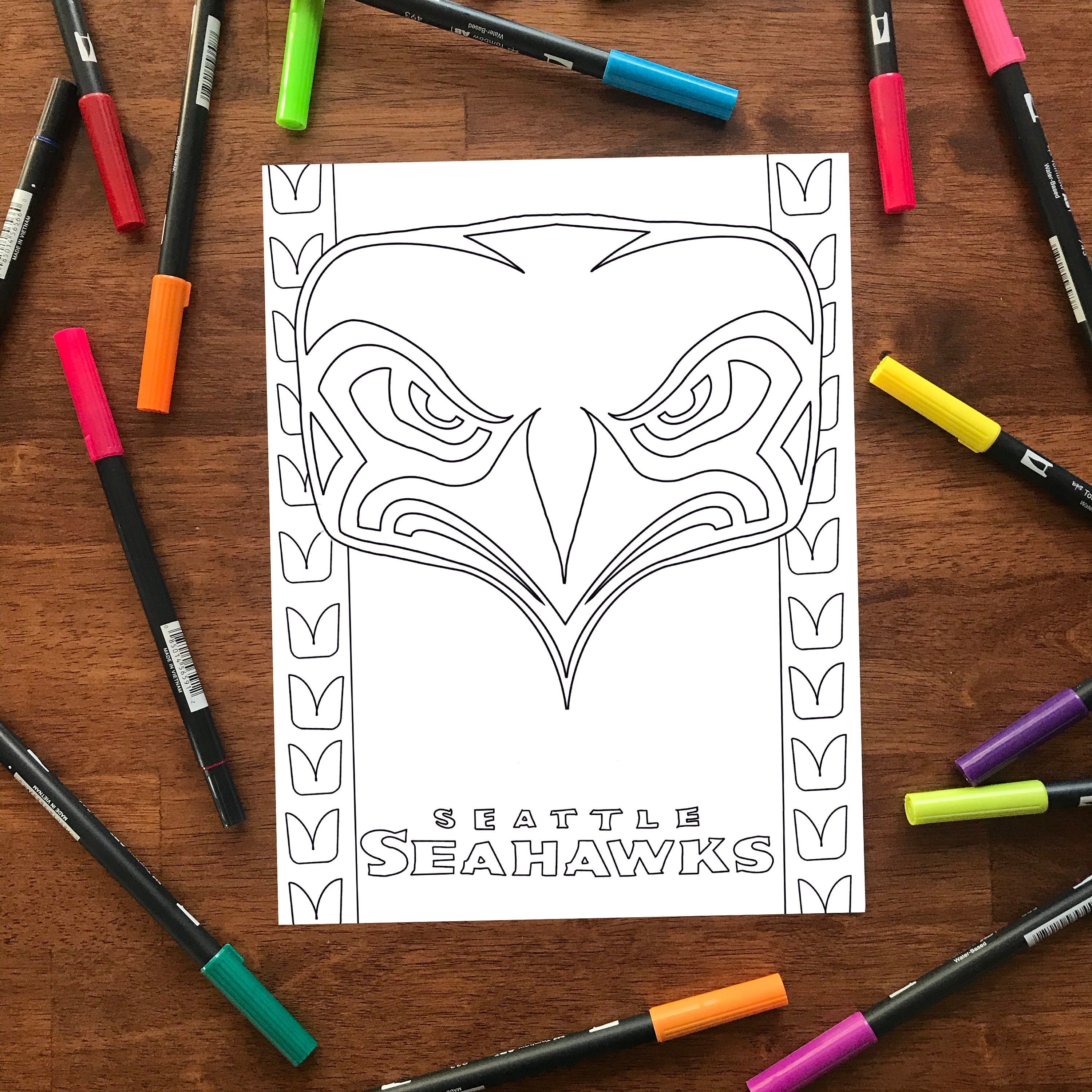 Seattle inspired coloring sheets instant digital download