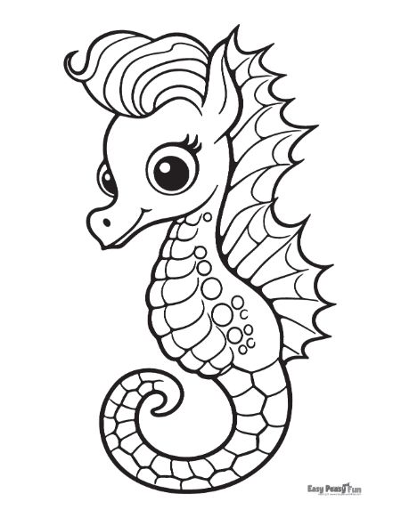 Printable seahorse coloring pages â sheets