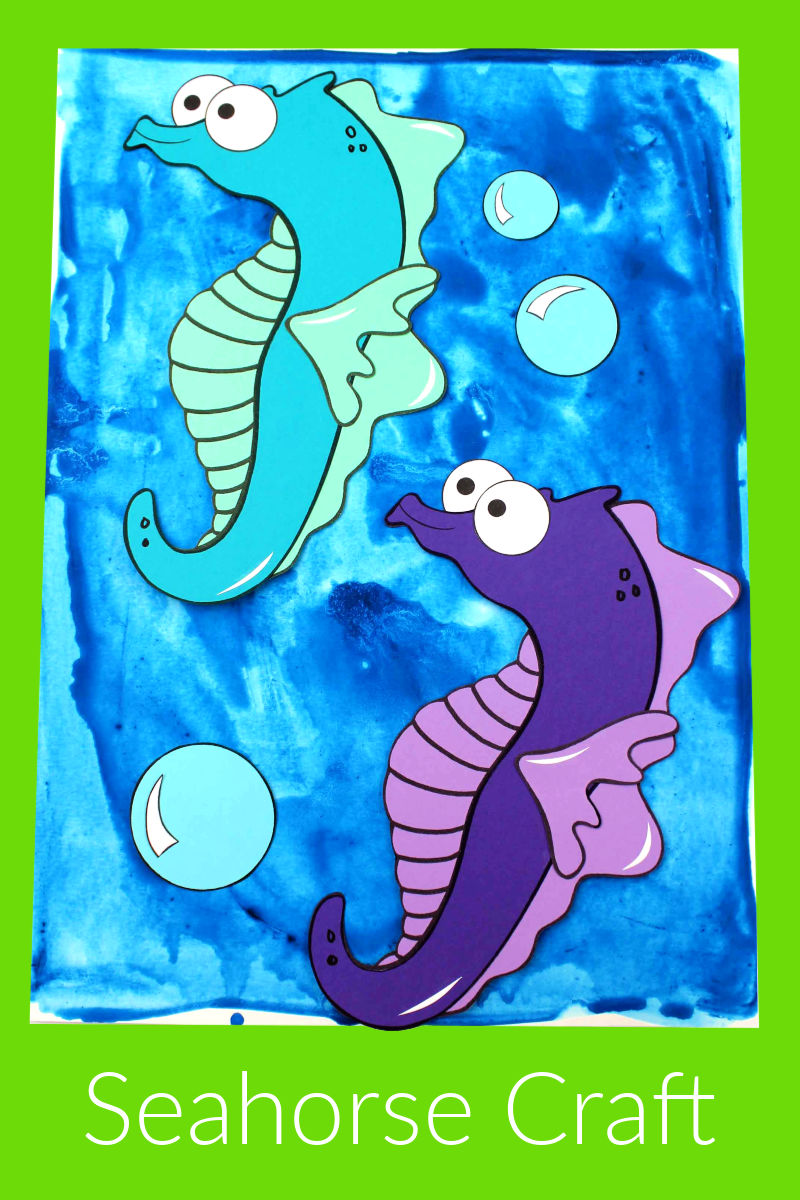 Free printable paper seahorse craft