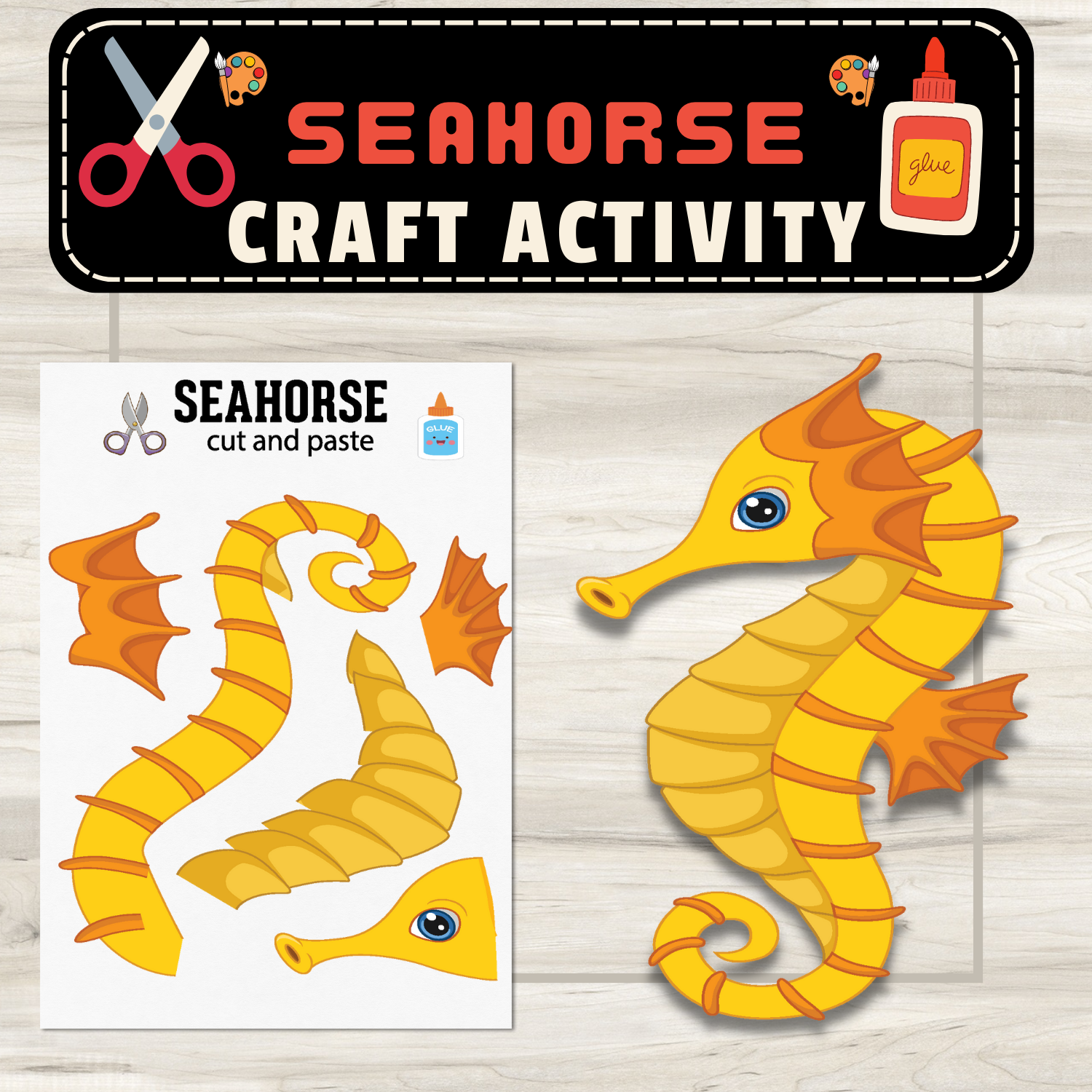 Seahorse craft cut paste activity dive into underwater wonder made by teachers